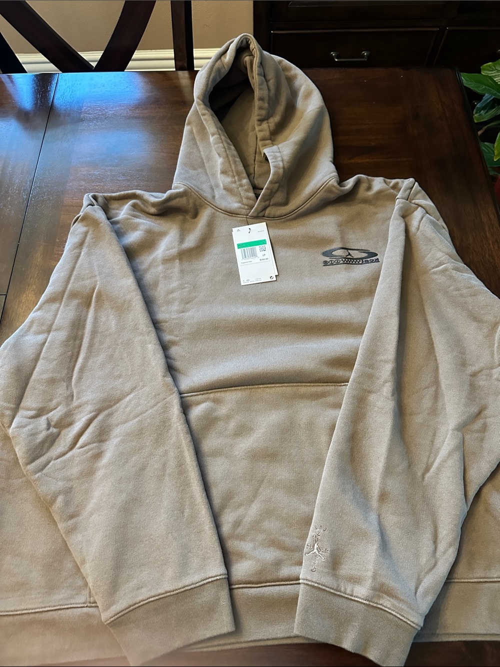 Jordan Olive Gray Pullover Hoodie with Hang Tag